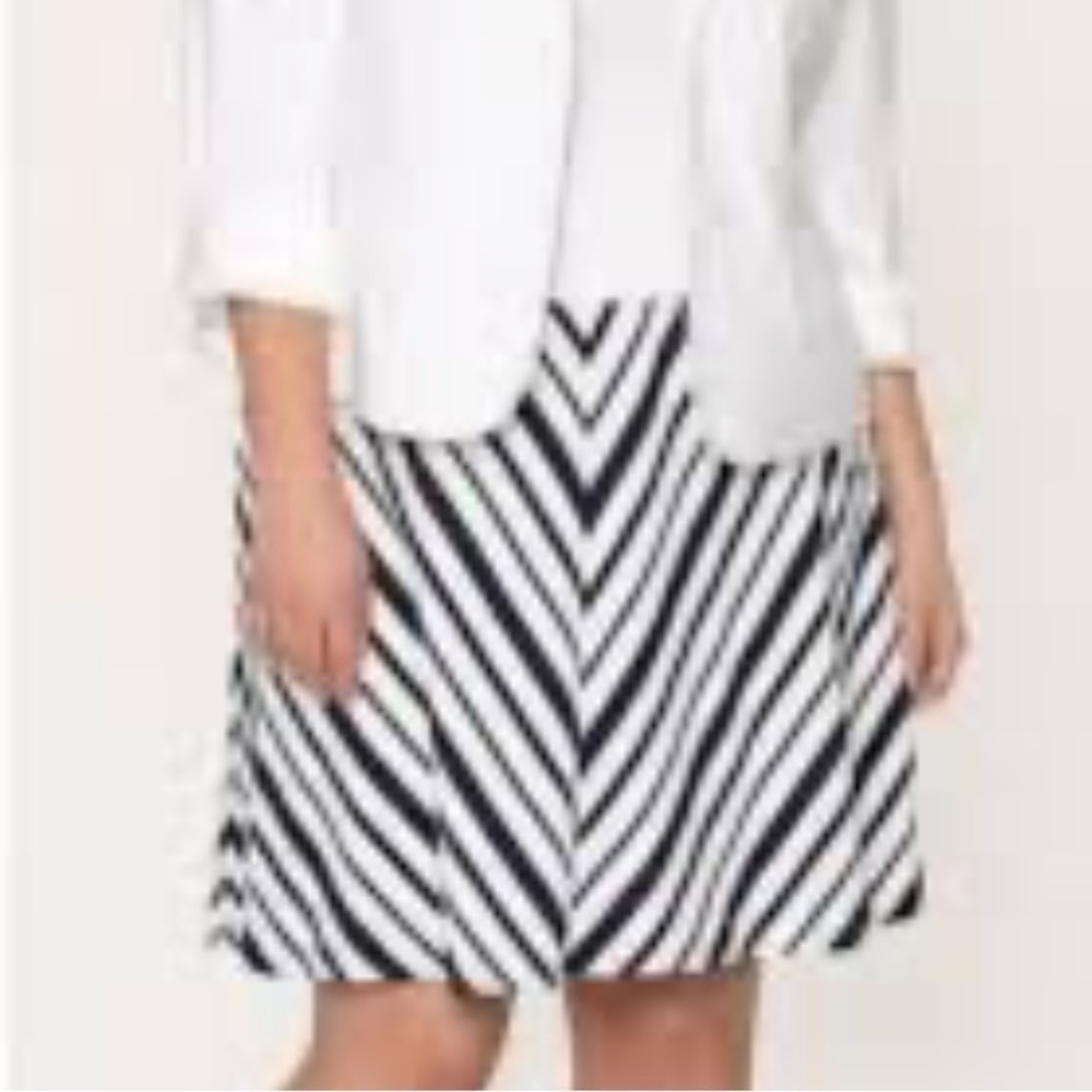 ! NWT. Lane Bryant Skirts | Navy Chevron Stripe Skirt